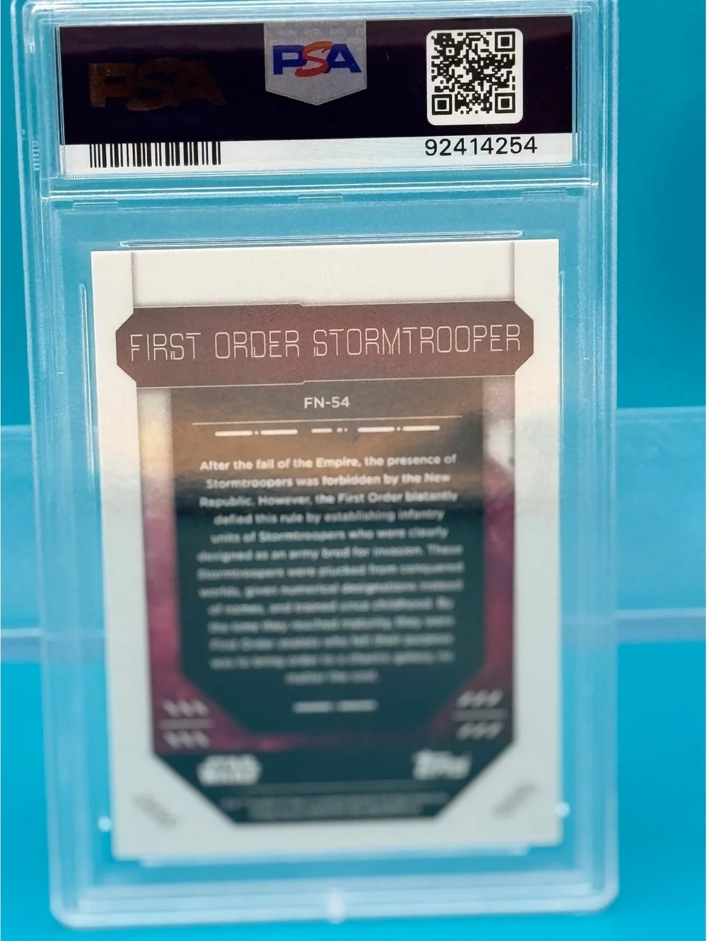 2023 Topps Finest Star Wars FO Stormtrooper Black Refractor /10 #FN54 PSA 9 MINT
